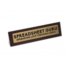 Wooden Desk Sign: Spreadsheet Guru