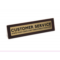 Wooden Desk Sign: Customer Service