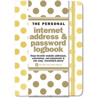 Internet Address & Passwords Logbook Gold Dots Journal