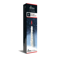 Icicle Taper Candles - Red Coloure Flame - Set of 2