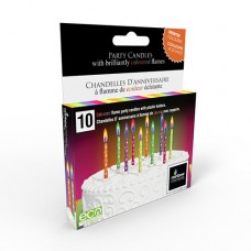 Printed Birthday Candles - Neon Colours/White Splotch