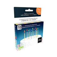 Printed Birthday Candles - Pastel Dots/Stripes - 10 pack