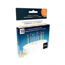 Printed Birthday Candles - Pastel Dots/Stripes - 10 pack