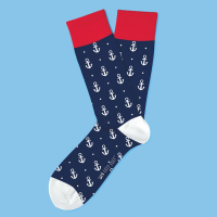 Anchors Away Everyday Socks (Big Feet)